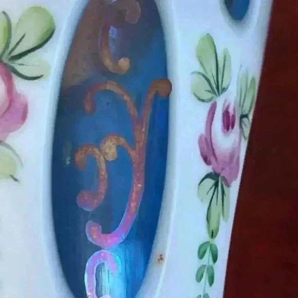 Bohemia Czech Table Vase white clear cut to blue glass design Pokal Goblet Vase - Picture 7 of 9